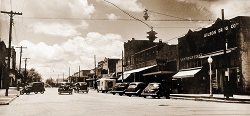 Main Street looking south, circa 1940.